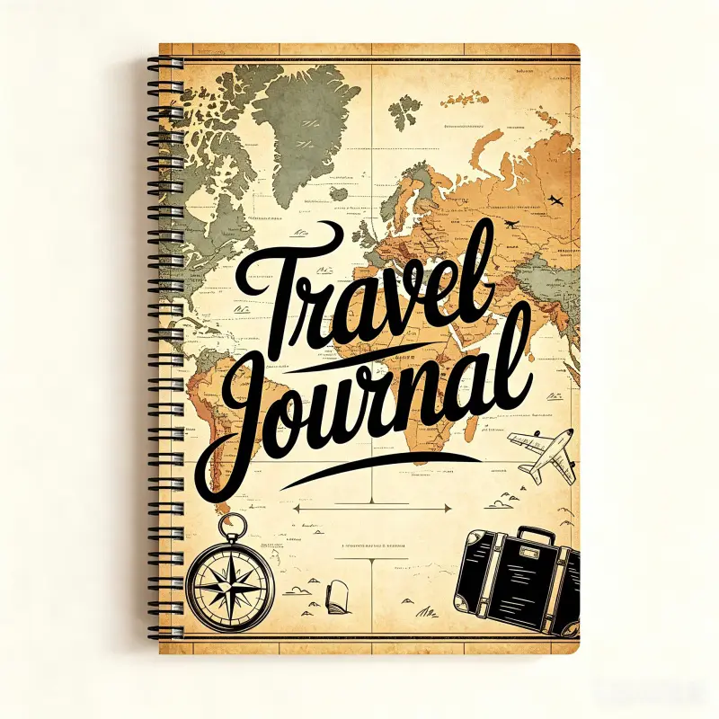 Vintage Map Travel Journal | Multifunctional Travel Planner Spiral Coil Travel Planner Includes budget tracking / packing list / itinerary planning / memory record pages Suitable for solo travel, couple trips, and road trips Vintage-style travel log gifts