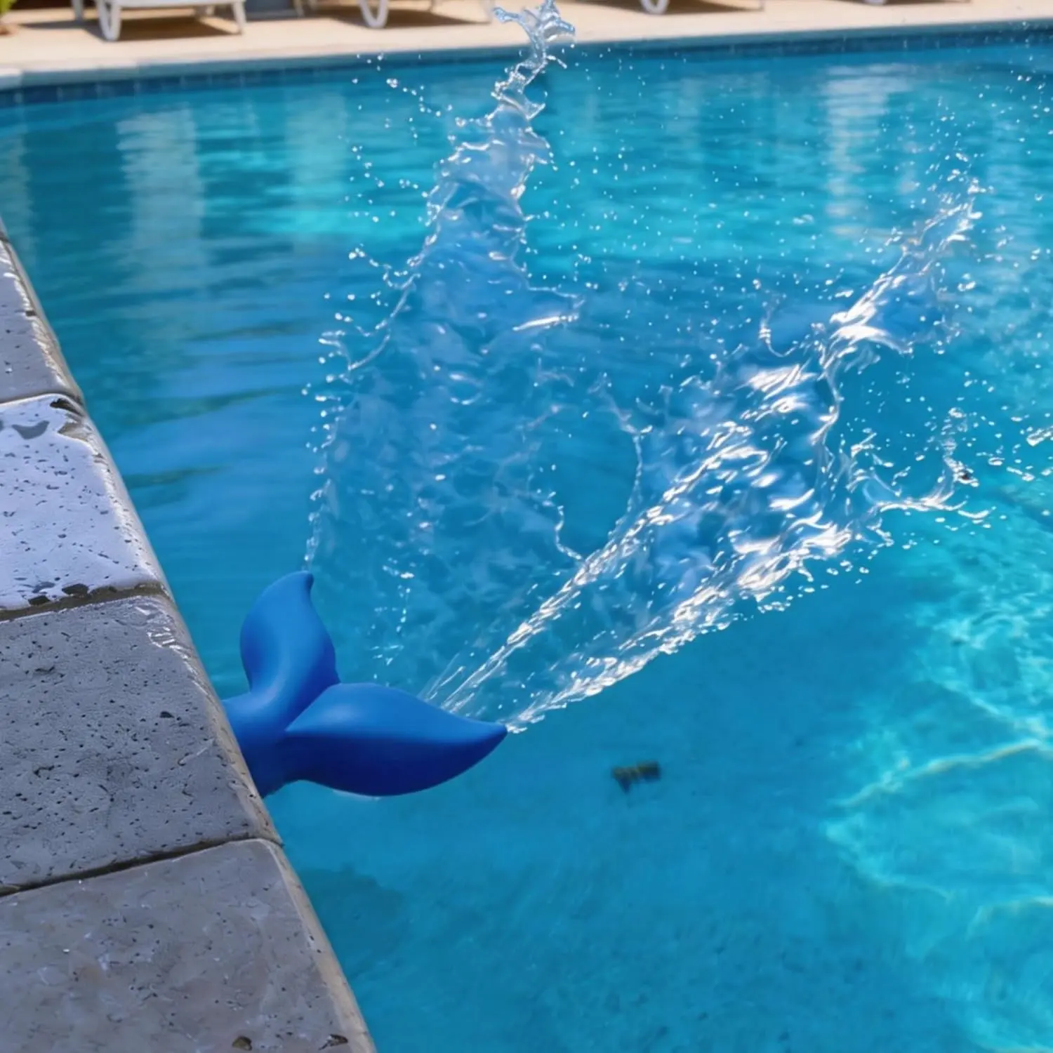 Universal fishtail pool fountain nozzle for above & in-ground pools, usable all year round, waterfall water feature decoration for outdoor poolside garden spas