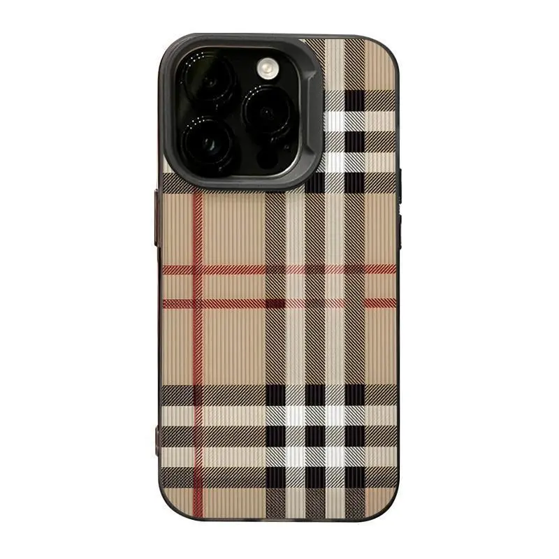 Creative Simple Plaid Drop-Resistant Protective Case for iPhone 17, 16 Plus, 15 ProMax, 14, 13, 12, 11 - Smartphone, Cellphone, Handheld Devices Protection (HM163)