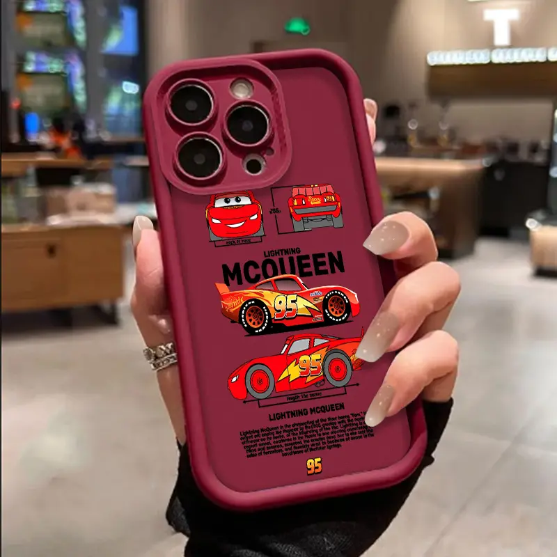 Trendy Multi View Red Racing Car Cartoon Print Pattern TPU Soft Phone case for iPhone 17 Air 16 Pro Max 15 14 Plus 13 12 11 XR XS Samsung Galaxy S25 Ultra S24 S23 S22 Plus stylish camera protection Shockproof Anti Drop Durable Phone Case.