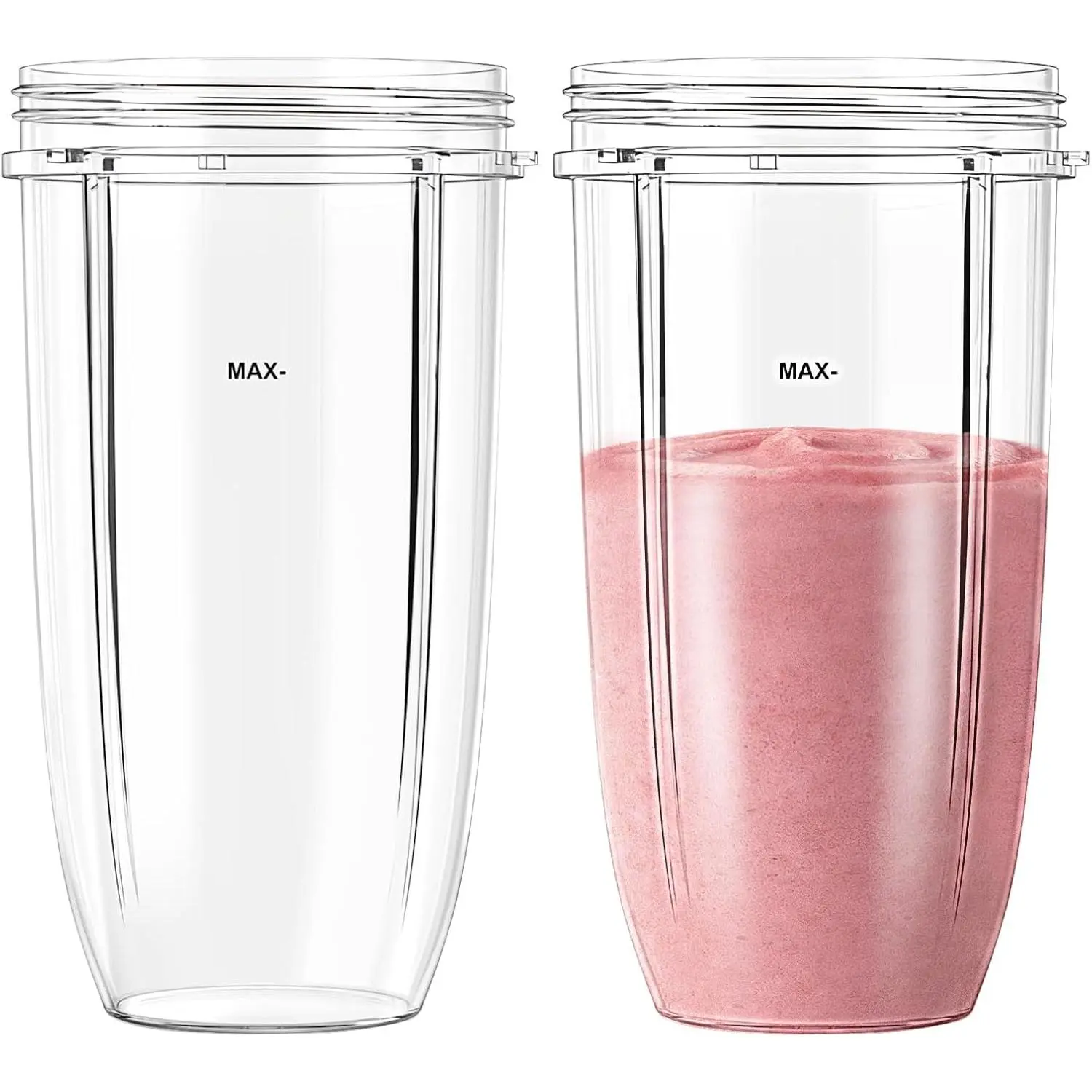 2 Pack 32oz Replacement Cups for NutriBullet 600W & 900W High-Speed Blender Systems, Large Leak-Proof Mixing Mugs, Dishwasher Safe, Compatible with nutribullet replacement cups, BPA-Free