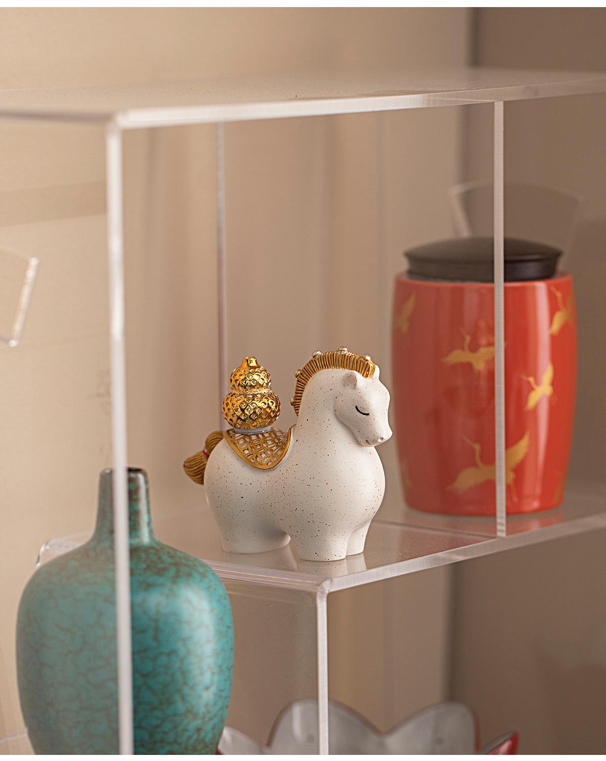 Oriental Art Small Horse Decorative Ornament Desktop Decoration Handicraft Party Favor Gift Birthday Present Welcome Gift