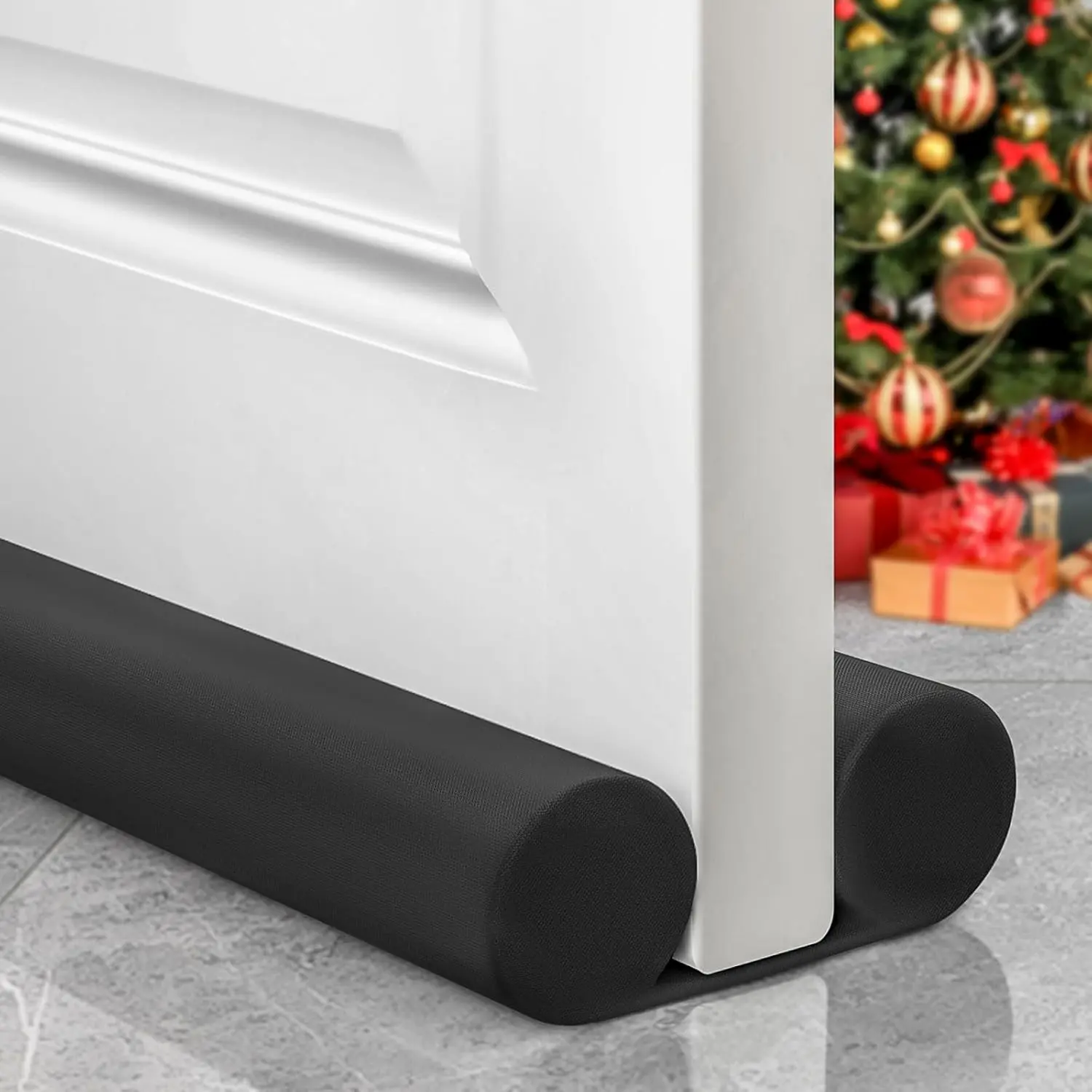 ‌ Door Draft Stopper – 36 Inch Adjustable Under Door Sweep, Noise Blocker & Gap Filler for Bottom of Doors, Blocks Draft & Breeze for Improved Insulation, Black