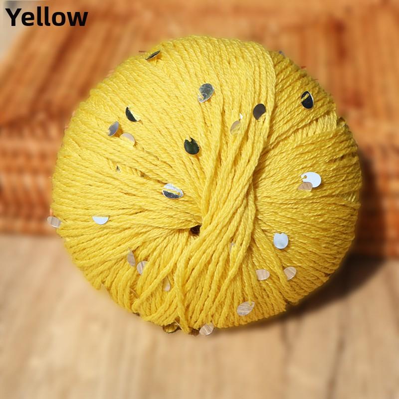 Water drop sequin yarn, Basolan wool yarn, fashionable hand-woven yarn ball, combed and shiny