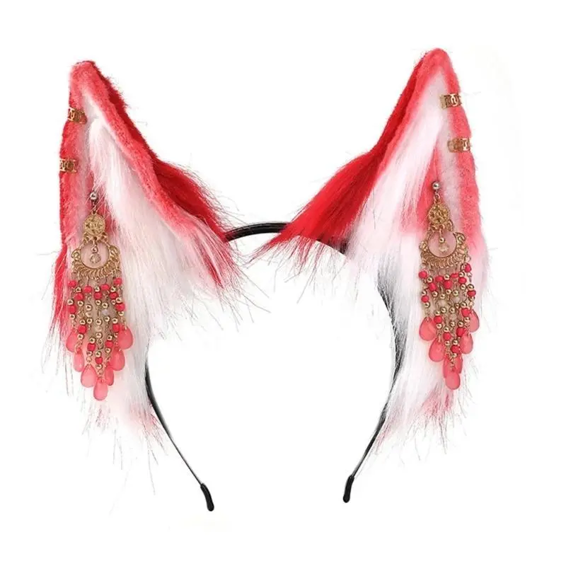 Cartoon Headband Wolf Foxes Ears Hair Hoop Plush Carnivals Party Headpiece Cosplay Party Costume Props Unisex