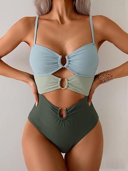 1 Piece Swimsuit for Women Ring Linked Sexy Bathing Suit Cutout Swim Suit Swimwear Swimsuits Beachwear,Swimsuits Slimming Bikini Swimwear