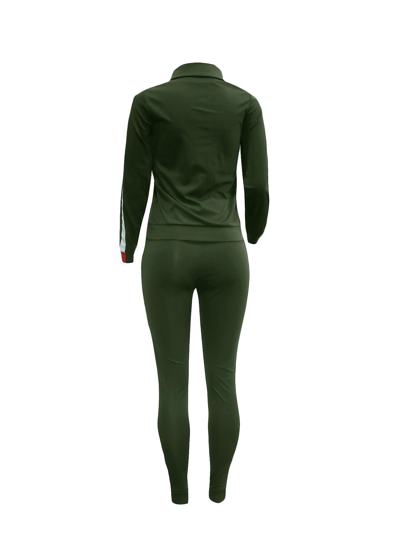 Women's Patchwork Jersey Sweatshirt & Pants Set, Casual Fitted Long Sleeve High Neck Pullover & Trousers, Women's Fall & Winter Clothes for Daily Wear, Womenswear