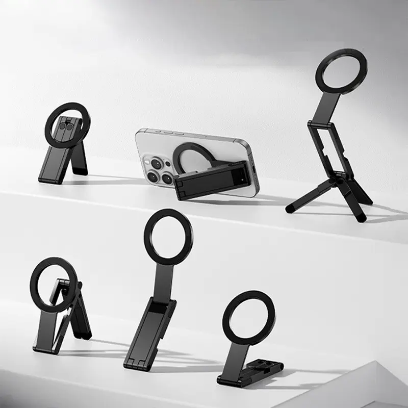Metal Alloy Phone Holder Tri-Holder Tablet Stand, Magnetic Holder for Samsung iPhone, Stable Multi-Function Holders for Study and Photography, Multifunctional Phone Stand