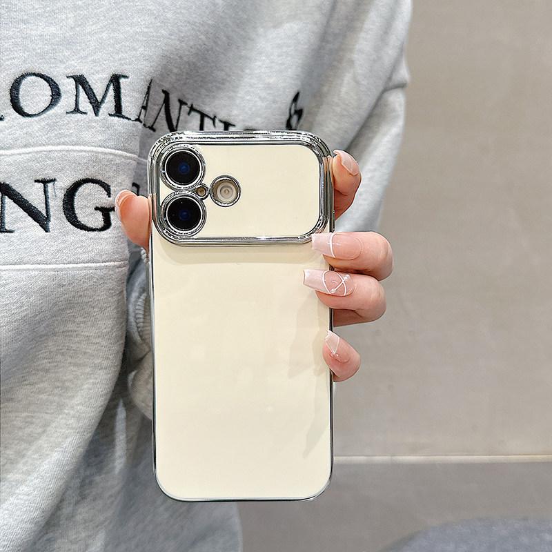 iPhone 11/12/13/14/15/16/17 Pro Max/Air Case|   Premium Electroplated Full-Cover Large View Window Soft Case