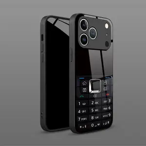 Phone Case: 1 Classic Black Button Phone Design HD Glass Phone Case for iPhone 17/17Pro/17ProMax/17Air/16/16Pro/16ProMax/16Plus/16e/15/15Pro/15ProMax/14/14Pro/13/13Pro/12/12Pro/12ProMax/11/11Pro. Fashionable Protective Case, Premium Luxurious Black s