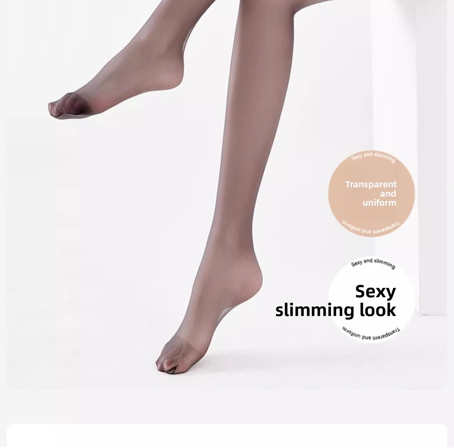 0D black silk stockings for women, summer thin style, sun-shielding and skin-beautifying, seamless and anti-run, ultra-thin summer style, sexy black stockings