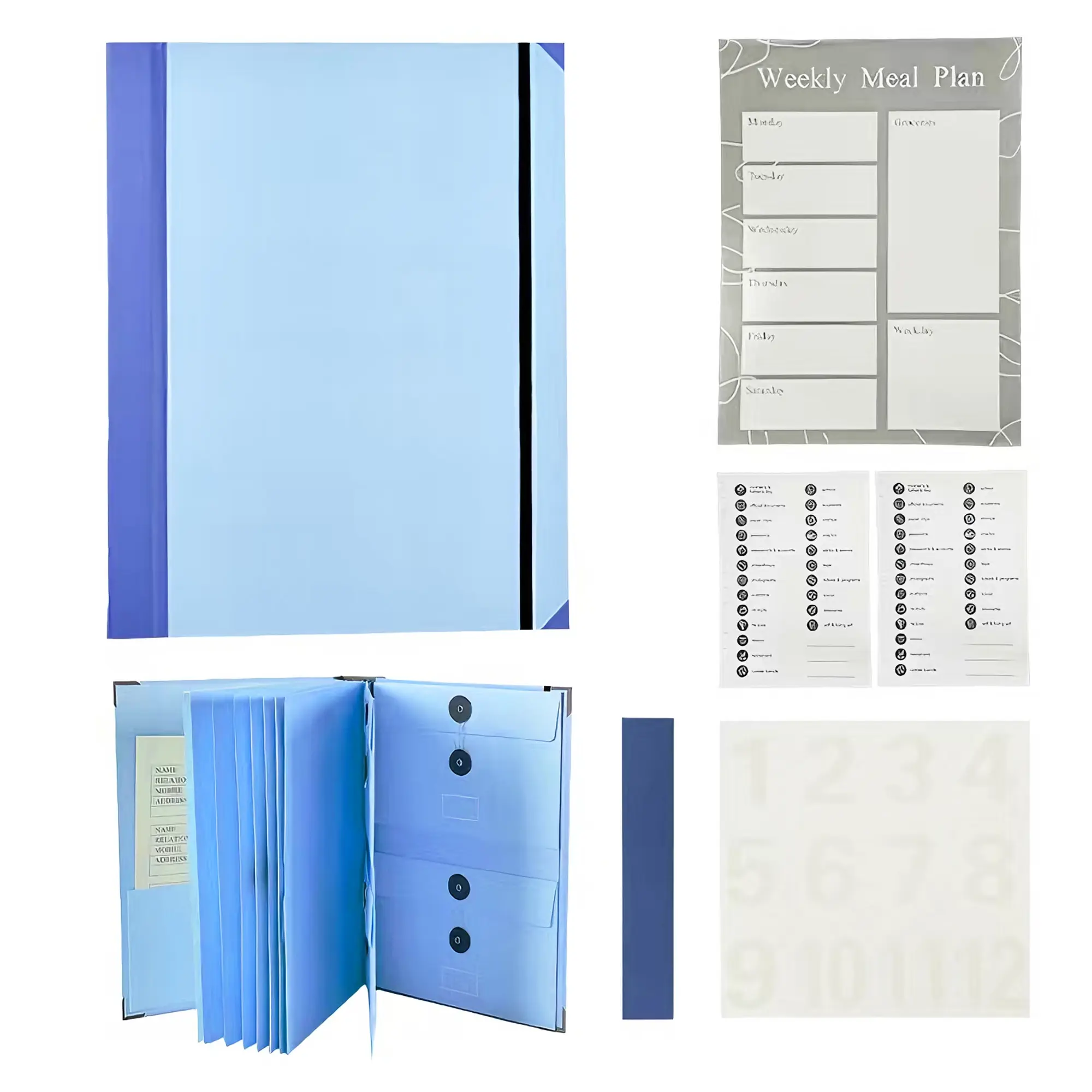 10-Pocket Expanding File Organizer – A4/Letter Size, Accordion Document Holder with Elastic Closure & Index Labels, Durable Acid-Free Thick Paper, Reinforced Corners, Large Capacity for Office, School, Home
