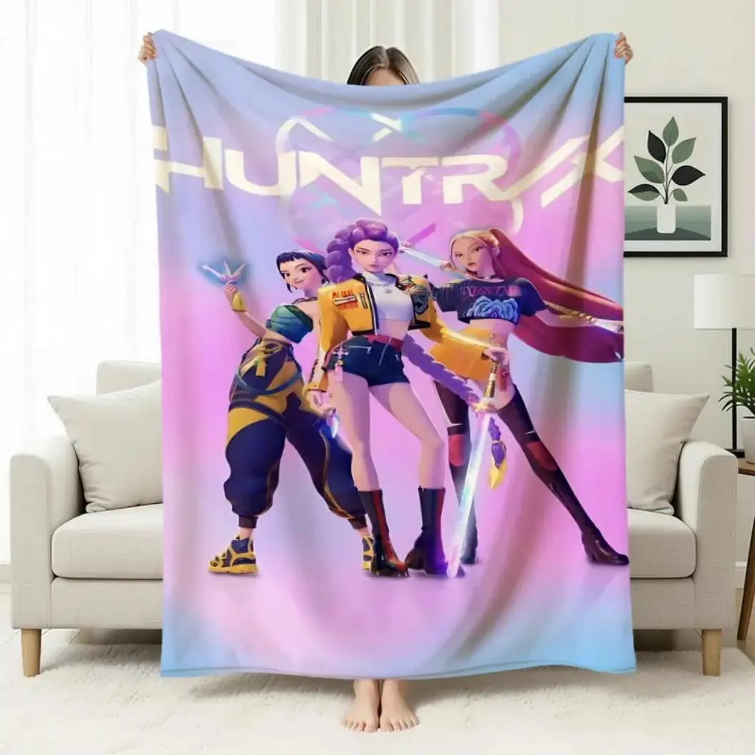 New KPOP Witch Hunter Group Flannel Blanket, Anime Style Cozy Warm Throw Blanket For Adults And Children, Soft Flannel Blanket For Office Home Sofa Couch Nap Use, KPOP Fan Gift Decorative Blanket