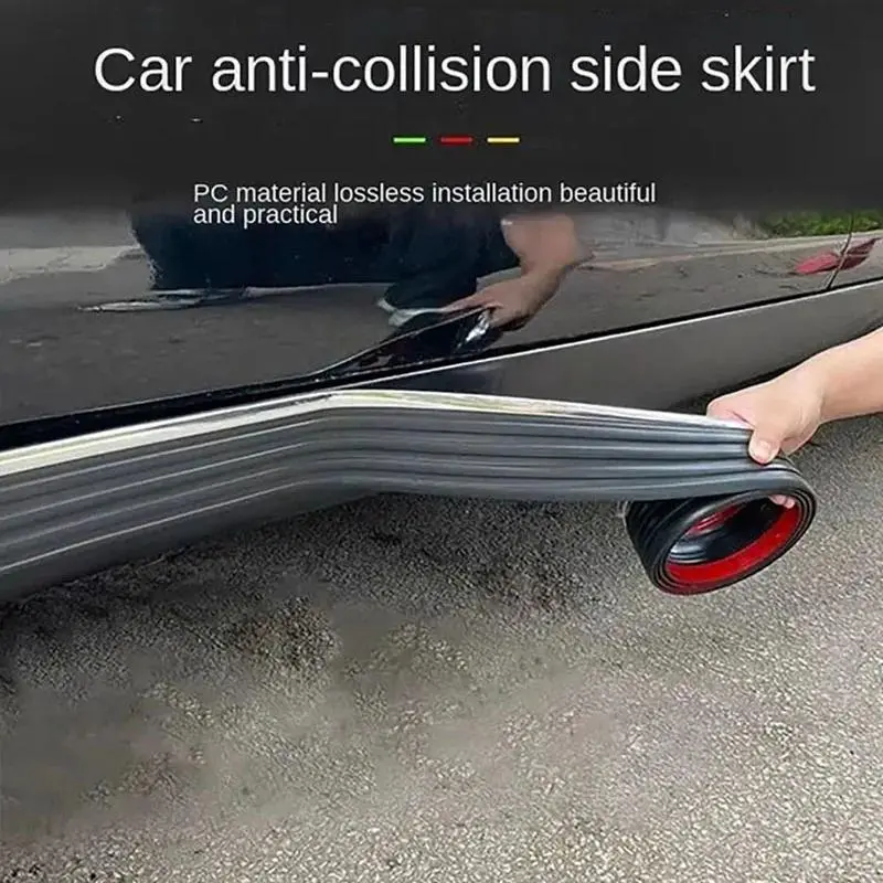 Car Side Skirt Bumper Thickened Universal Decorative Strips Body Modification Anti-Scratch Shielding Skirts Protect Article three piece wheels