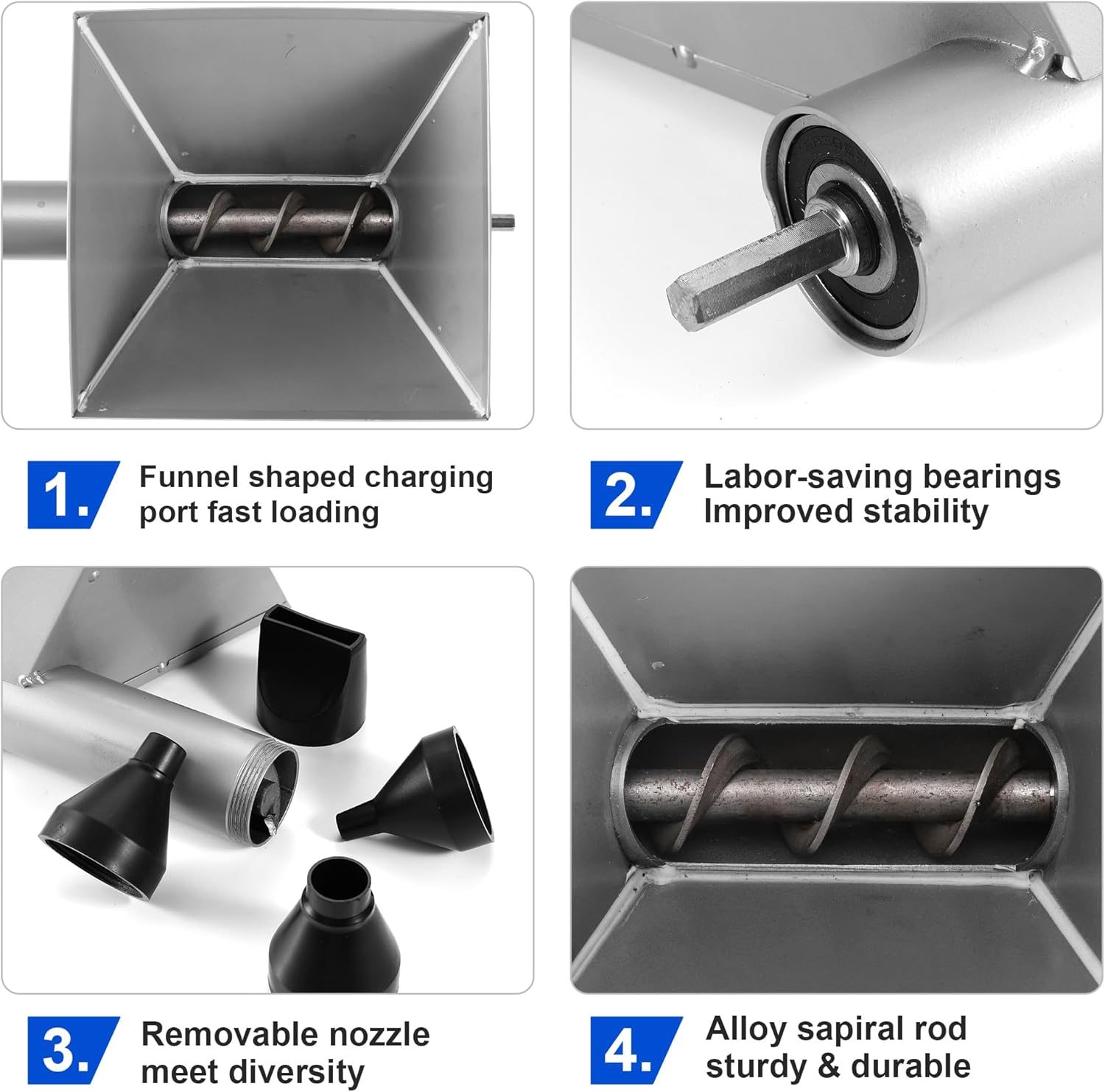 SUNDAY MIRTH Electric Mortar Grout Gun, Portable Cement Grouting Machine, Reusable Mortar Pointing Gun for Brick, Grout Applicator Caulking Finishing Tool with 4 Nozzles (Without Electric Drill) gift