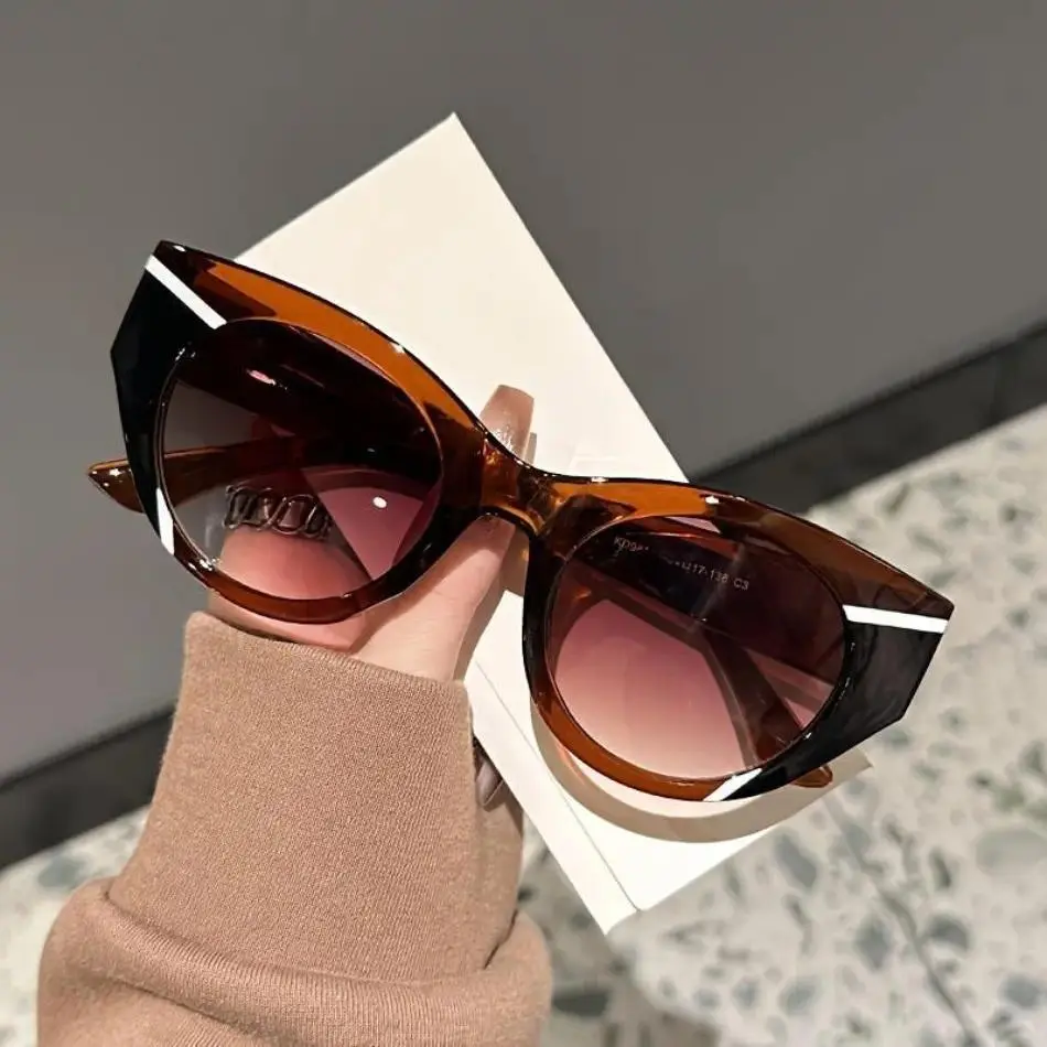 Women's Vintage Floral Cat Eye Sunglasses - Large Frame Full Rim PC Eyewear, Transparent Candy Shade Lens, Stylish Polycarbonate Statement Accessories, Eyewear Fashion
