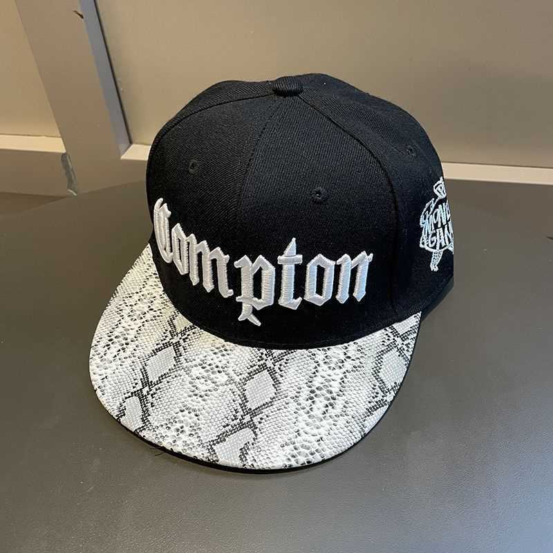 2026 European and American Compton Youth Street Dance Flat Brim Hat for Men, Trendy Hip-Hop Cap