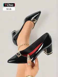 These women's pointed-toe high heels, Elegant formal shoes, are crafted from PU material and suitable for year-round wear, their style blends business and casual aesthetics, making them an ideal choice for work, dates, and evening events
