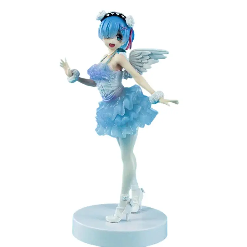 From Zero to Hero World Life Devil RAM Angel Rem Standing Figure, Anime Collectible Handmade Model, PVC Action Figure, Perfect Gift for Fans, Anime Figures