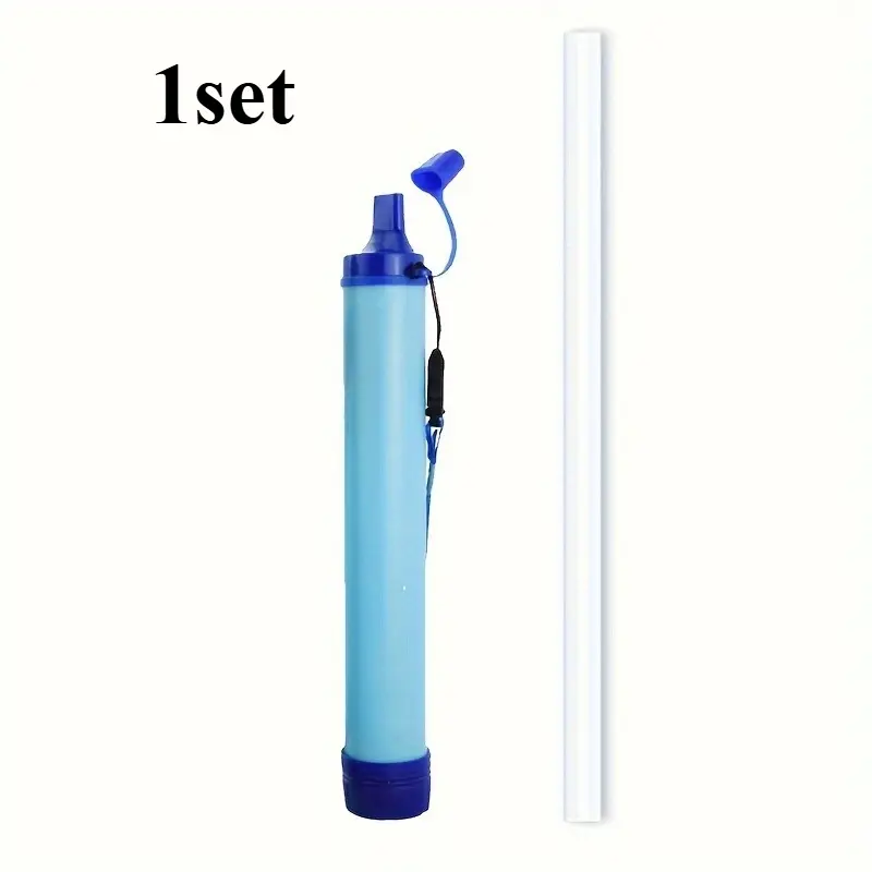 1set  Ultimate Survival Water Filter Straw - Portable Filtration System for Safe Drinking - Essential Gear for Camping, Hiking & Emergency Preparedness