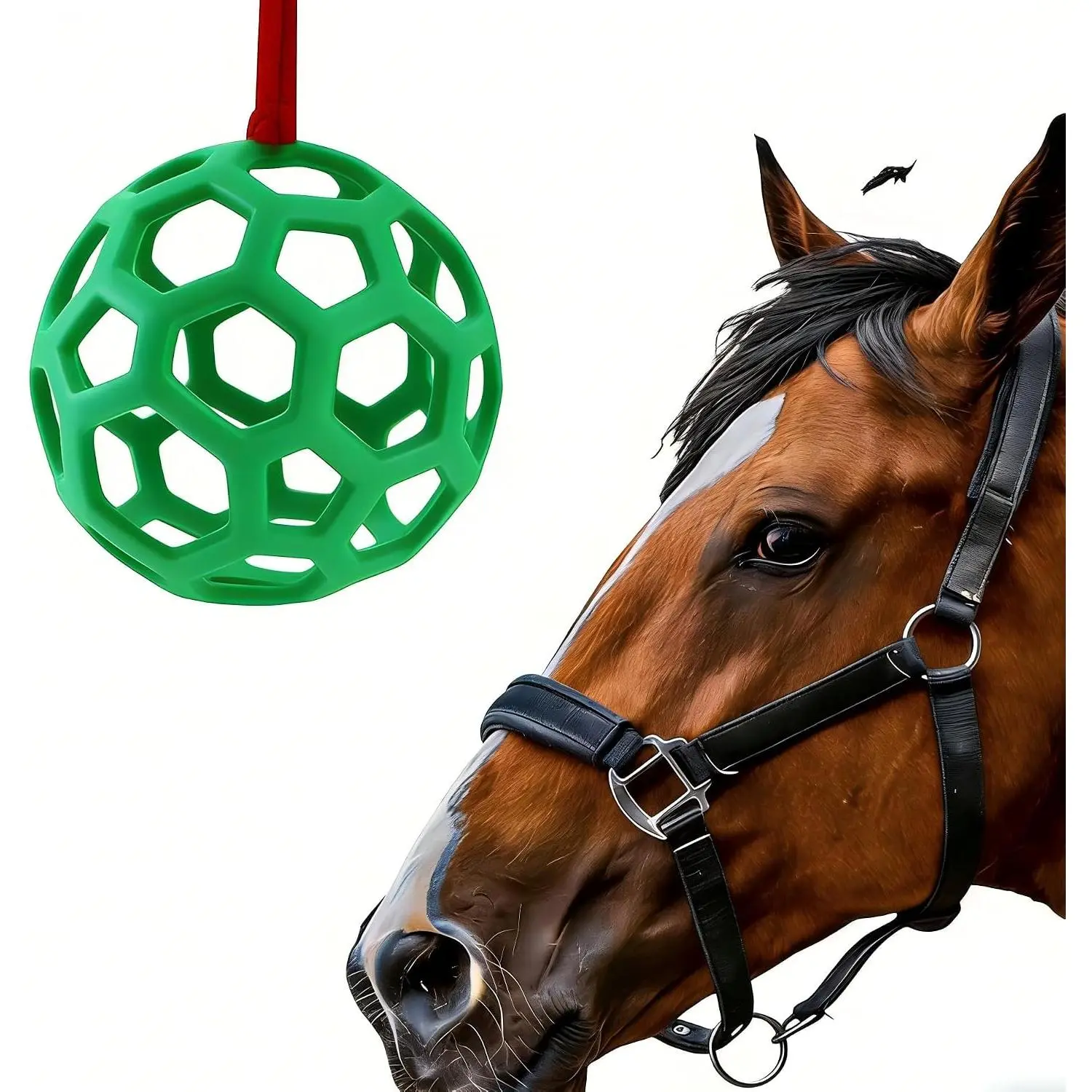 Goat Feeder  Feeding ,Horse  Hay Feeder , Durable TPR Feeding,for Horse Goat Sheep  ,Stretch-Resistant Design(Green)