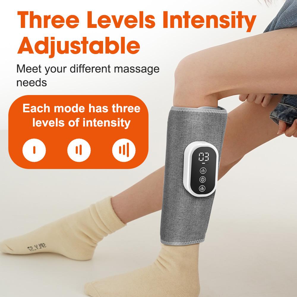 Wireless 360° Air Pressure Calf Massager Hot Compress Electric Airbag Compression Leg Massage Wrap 3 Modes 3 Heating Levels Foot Calf Muscle Relax Blood Circulation