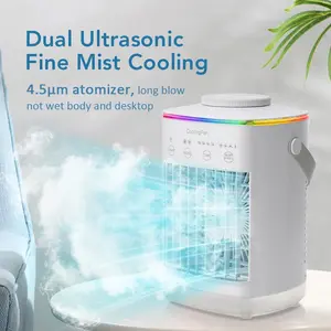 Portable Air Conditioner Fan, Spray Cooling, Desktop Ac Fan, Large Capacity Humidifier, Low Noise, 4 Timer Settings, 4 Speeds, Type-C Cable