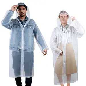 1-Piece Windproof, High-Quality, Thickened EVA Full-Body Adult Raincoat - Sports Style with Hood and Zipper-Front Closure | Must-Have Item