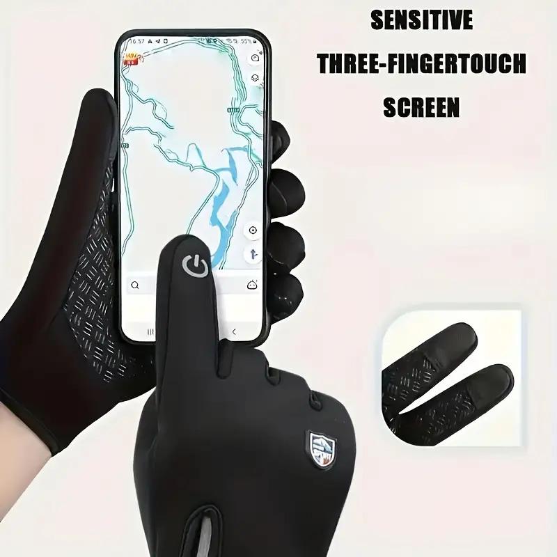 2 Pairs Windproof Winter Cycling Gloves for Men & Women - Thermal Touchscreen Compatible with Devices, Zipper Closure, Non-Slip Grip - Cold Weather Cycling, Skiing, Outdoor Sports - Ideal For Christmas, Halloween, Valentine's - Machine Washable Poly