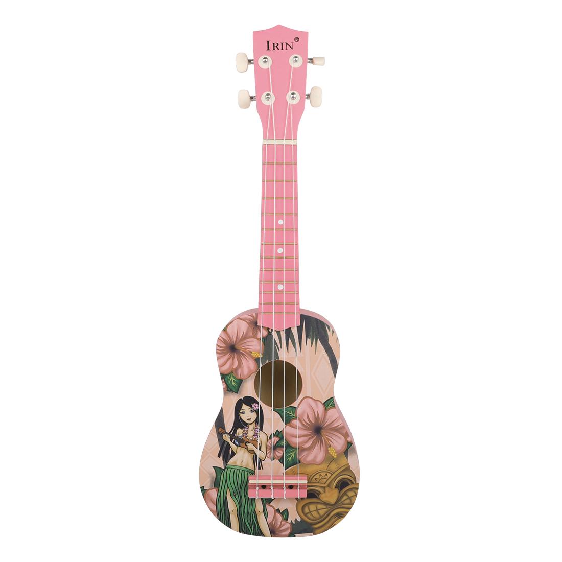 Cute Style 21 Inch Ukulele Hawaiian Girl Soprano Ukulele with Colorful Design for Beginner Practice and Summer Music Playing