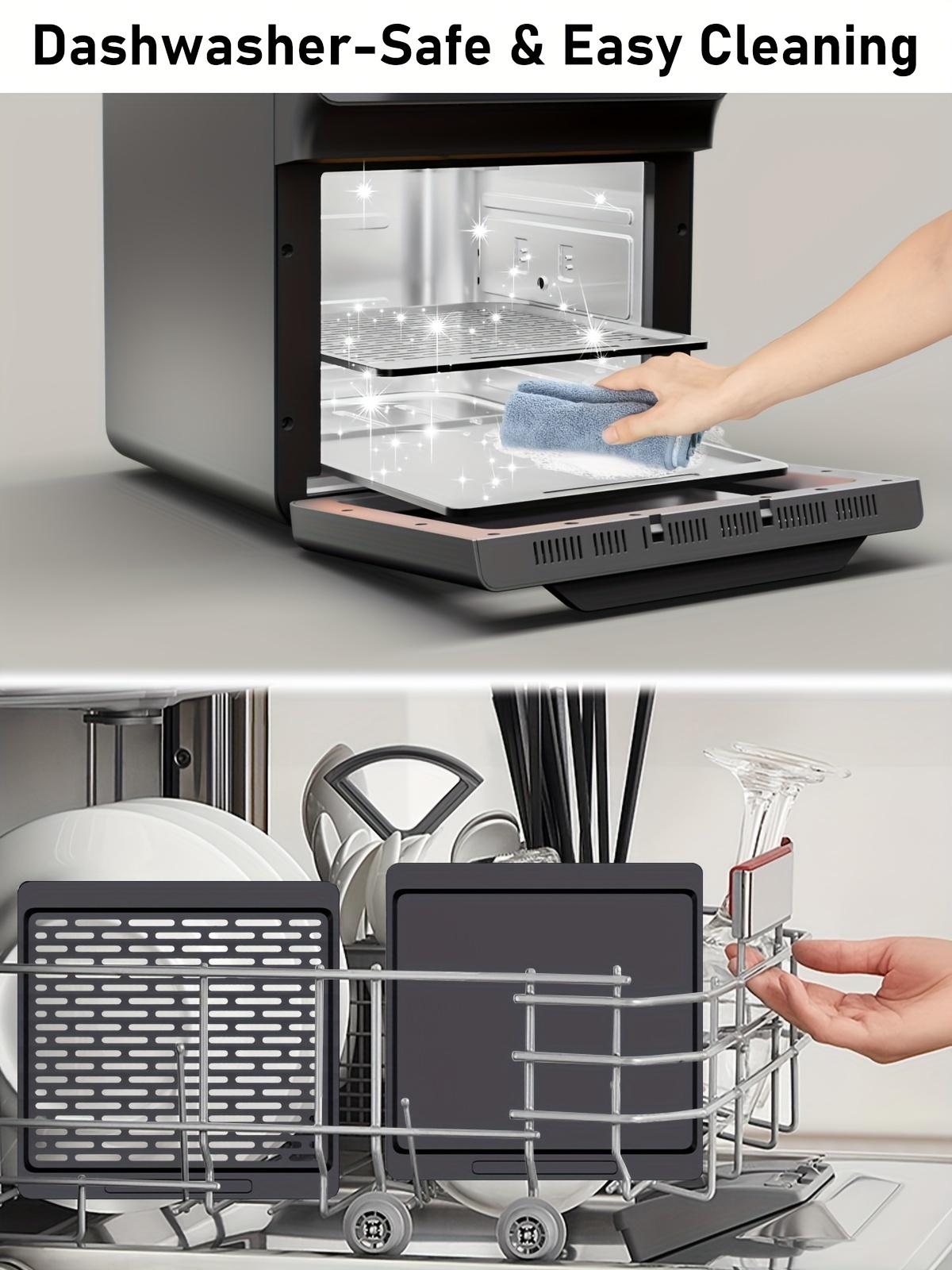 10 QT XL Family Size Air Fryer Convection Oven with 12-in-1 Multi Function, Visible Window, Touchscreen, Healthy Choice, Oil-Free, Non-Stick Basket, Easy to Clean, One-Touch Operation, Baking, Heating, Air-drying, Fast Food