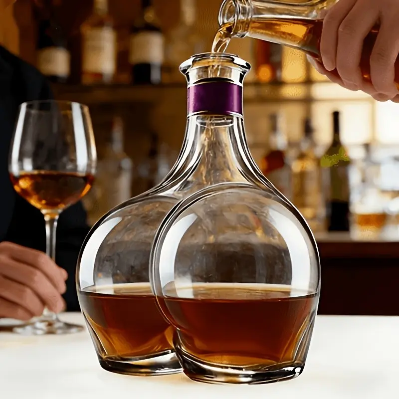 Innovative Glass Bottles for Bar and Spirits Storage, Glassware, Ideal for Home Décor and Holiday Parties, Unique Design for Special Occasions