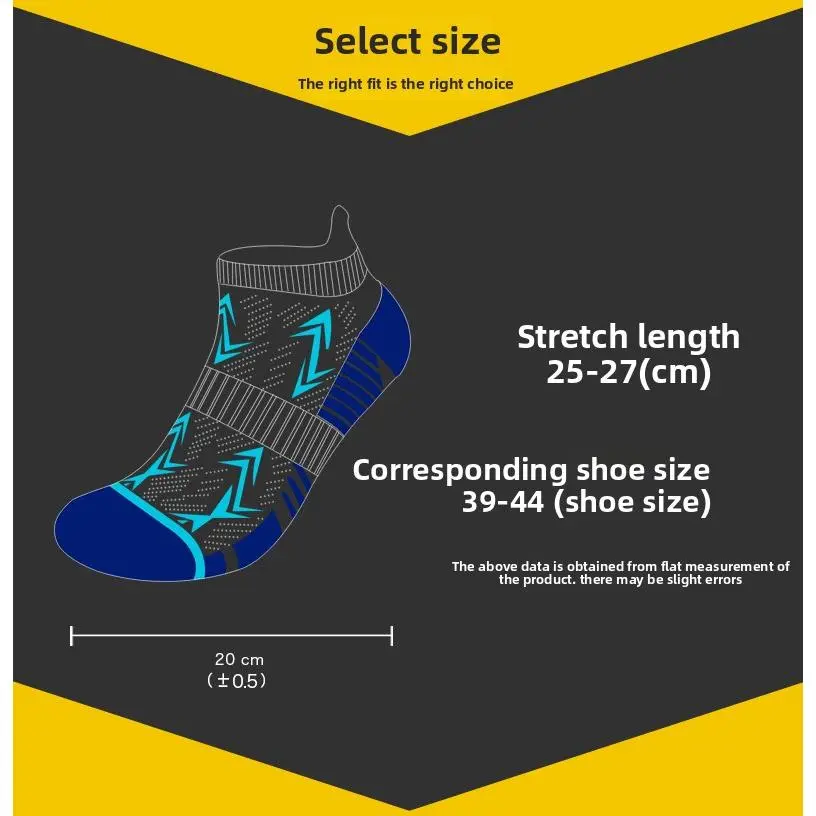 Men's Low-Cut Athletic Socks, Seamless Cotton Blend with Cushioned Sole, Breathable Quick-Dry for Running & Marathon, Breathable Quick Dry Sports Socks, Sturdy, Gym Workouts, Snug Fit, Stretch Length, Adults, Anti-Slip Grip Sports Socks