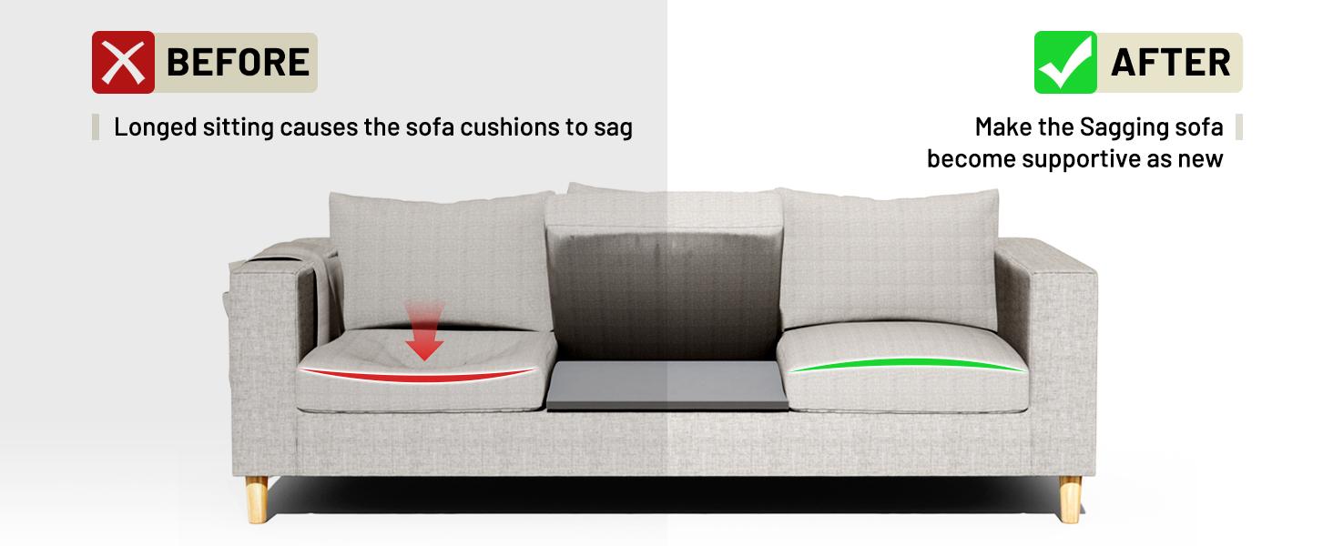 Couch Cushion for Sagging Seat – 3 Pack 20x20x3.15 Inch Sofa Cushion Board Saver & Insert for Saggy Couch or Chair, Quick No-Tool Install with 40D High Density Foam
