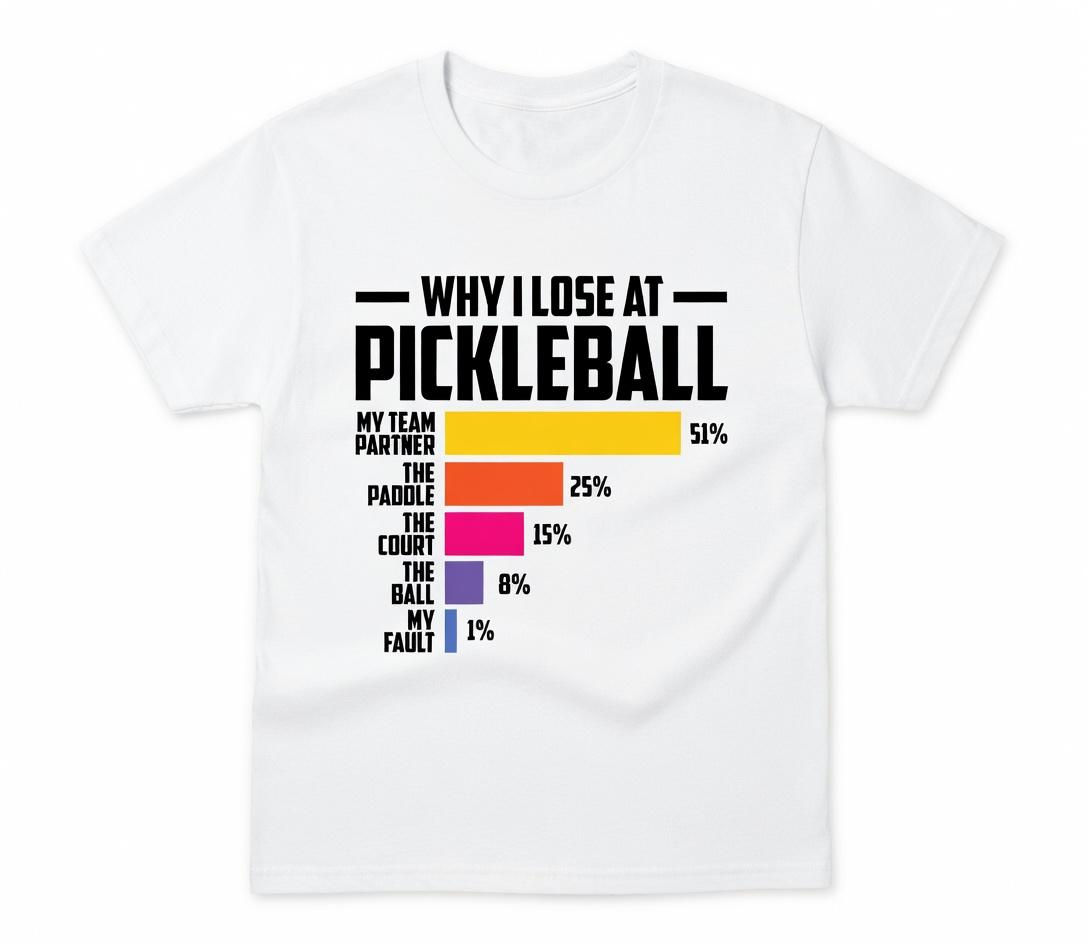 Funny Why I Lose At Pickleball Shirt Pickleball Paddle Graphic Tee Cute Sports Why I Lose Game Shirt Pickleball Partner Gift Humor Athletic Top