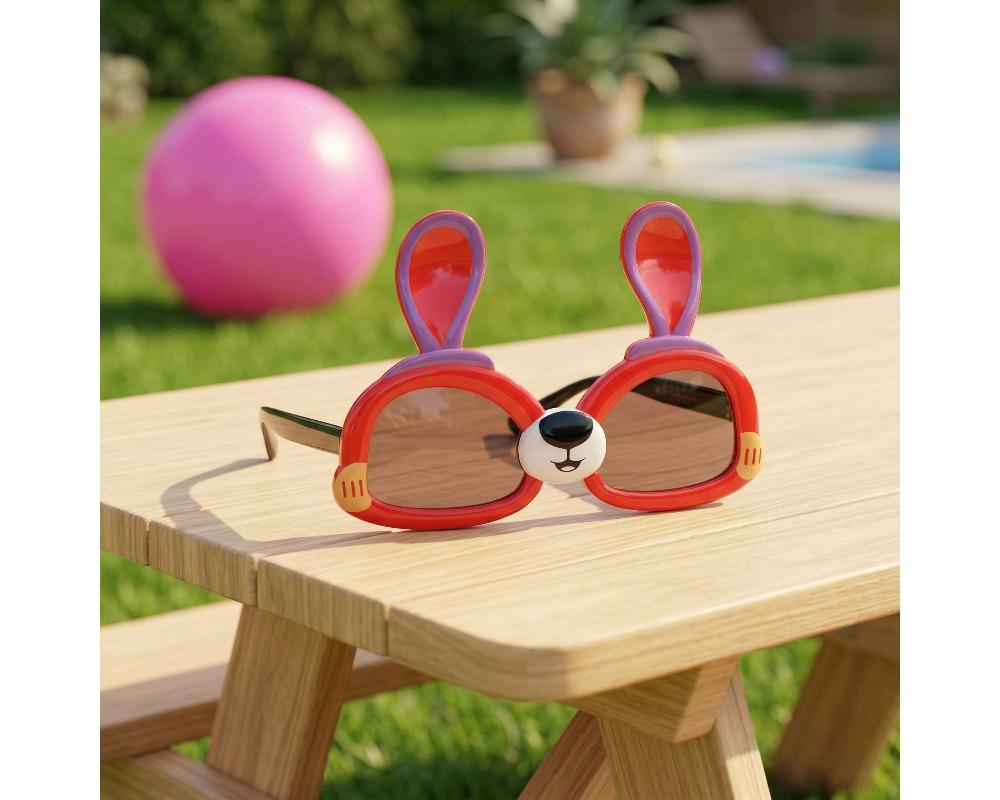 Cute Bunny Ears Kids Sunglasses 3D Cartoon Character Sunshades for Toddlers Multi-Color Decorative Eyewear for Summer Photos Lightweight Outdoor Sun Protection for Children Toddler Holiday Accessory