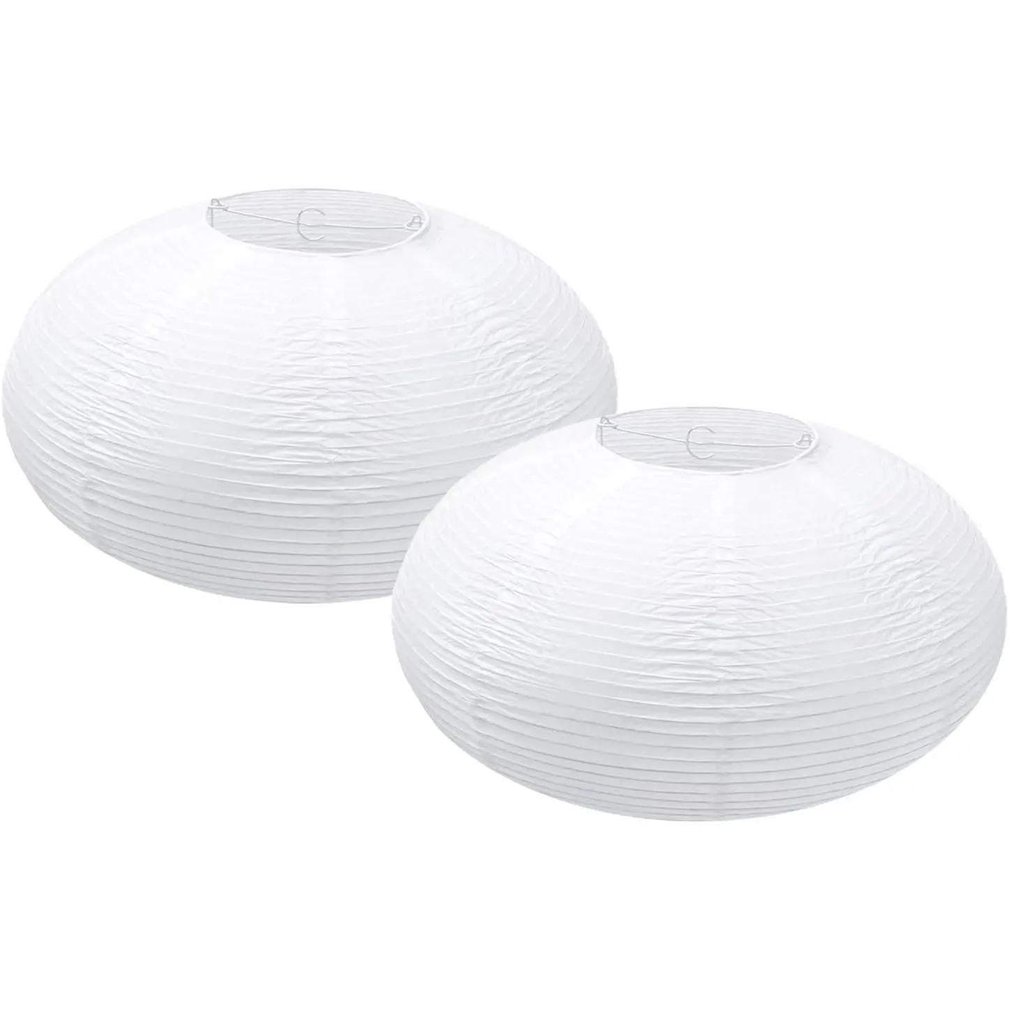 2 count Paper Lanterns 16inch Rice Paper Lamp Shade,Oval Paper Lantern Lights for  Decor, Bridal, Birthday, Garden, Holiday and Party