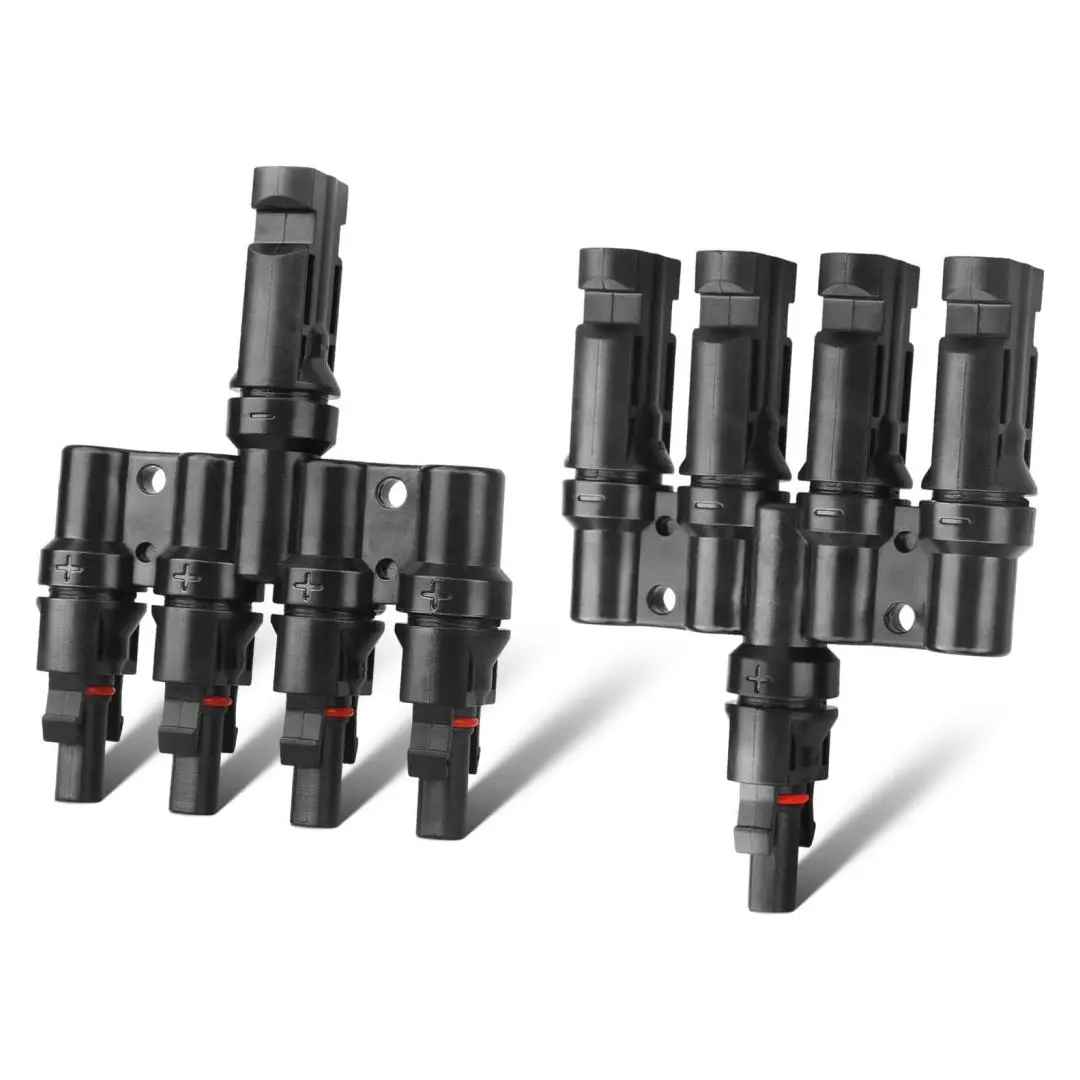 Solar Panel Connector Solar Y Branch 4 to 1 Solar Panel Splitter 4 Way 1000V Y Branch Solar Panel Parallel Connectors for Parallel Connection Solar Panels (1 Pair 4 to 1) Visit the Pjerjzn Store