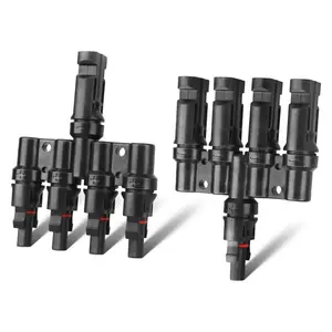 Solar Panel Connector Solar Y Branch 4 to 1 Solar Panel Splitter 4 Way 1000V Y Branch Solar Panel Parallel Connectors for Parallel Connection Solar Panels (1 Pair 4 to 1) Visit the Pjerjzn Store