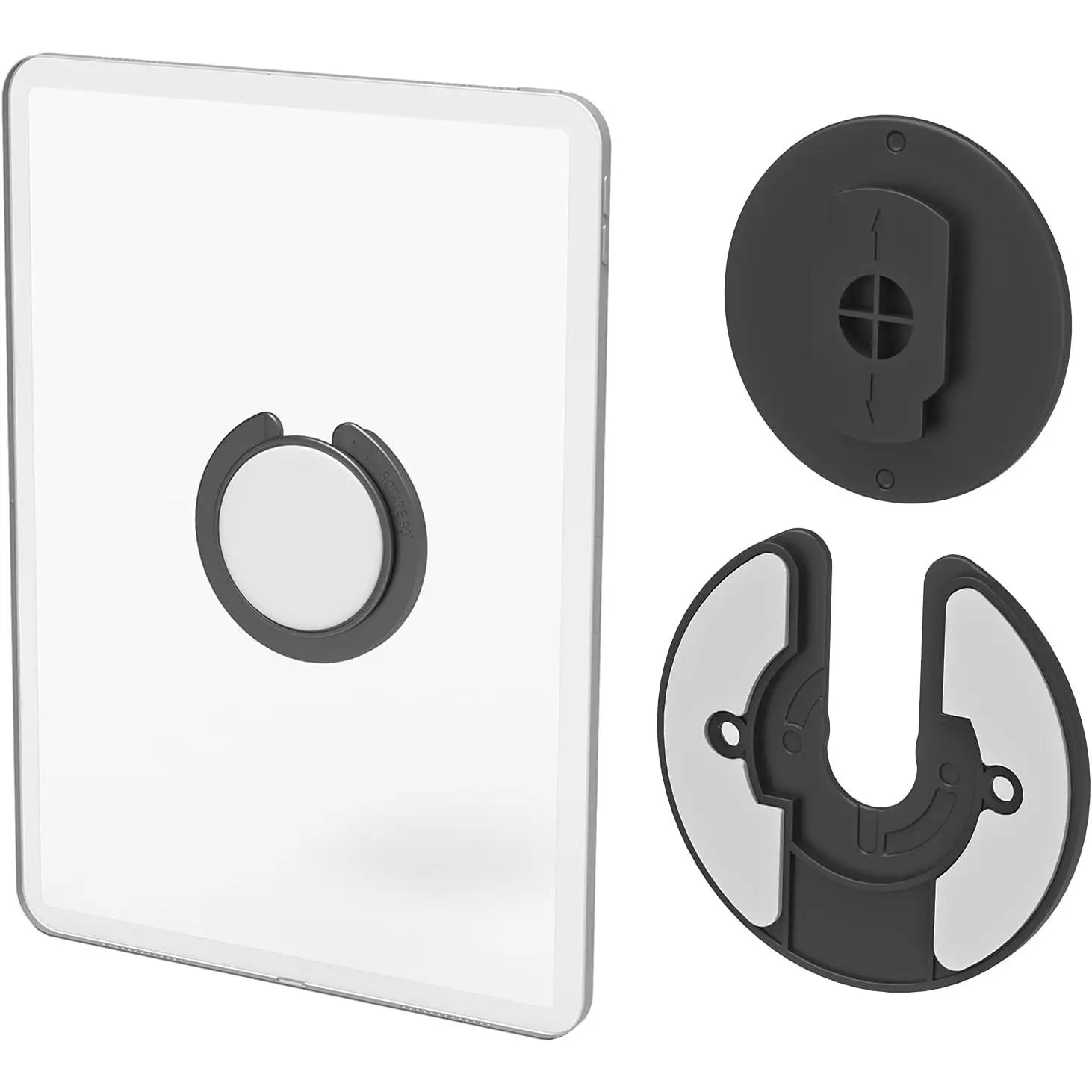 Tablet Wall Mount Adjustable 90 Degrees Rotating Tablet Holder Fit for ipad/Kindle/e-Reader and (2Pack)(Black)