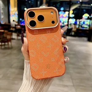 Suitable for iPhone 16 Pro Max Case Kevlar Pattern Apple 17 PM Magnetic Ultra-thin PC Shockproof Protective Case