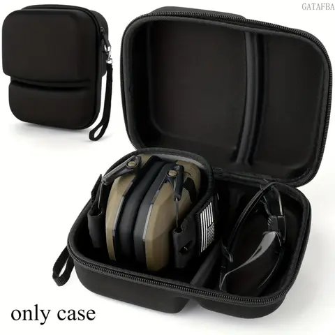 Fashion Unisex Universal-Fit Slim EVA Hard Cover Headphone Bag - Zippered Portable Protection Case for Noise-Cancelling Ear Defenders, Headset Accessories - Ideal for Shooting, Outdoor Travel, One Size, Headsets