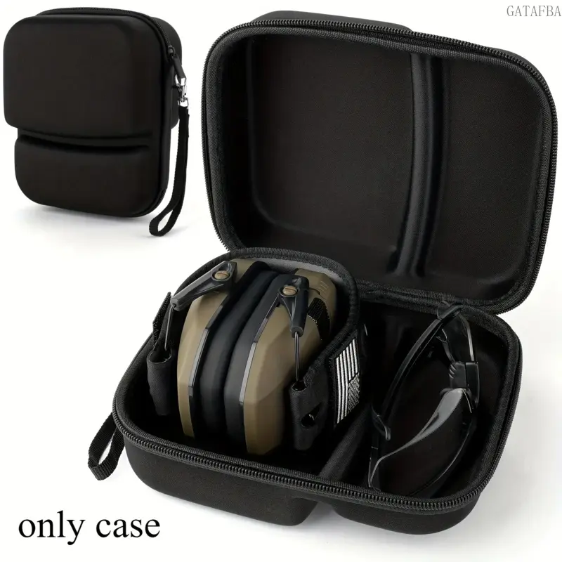 Unisex Slim EVA Hard Cover for Headsets - Zippered, Portable Protection Case for Noise-Cancelling Ear Defenders, Headphone Accessories - Ideal for Shooting, Outdoor Travel