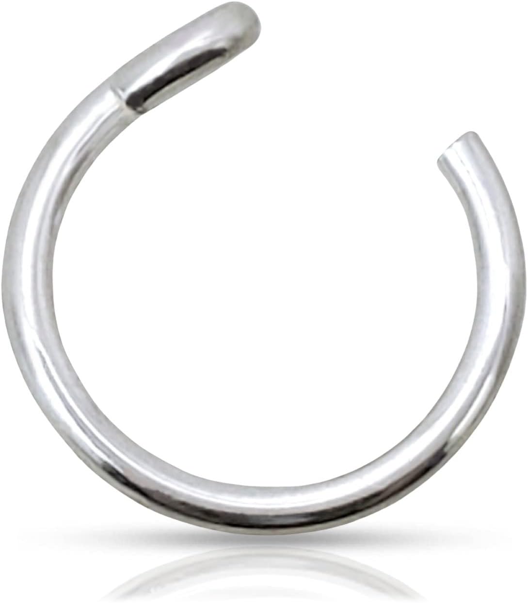 925 Sterling Silver or 14k Gold Filled Fake Clip on Nose Ring, Handmade 20 Gauge Tiny Faux Non Piercing Huggie Hoop 925 Sterling Silver or 14k Gold Filled Fake Clip on Nose Ring, Handmade 20 Gauge Tiny Faux Non Piercing Huggie Hoop