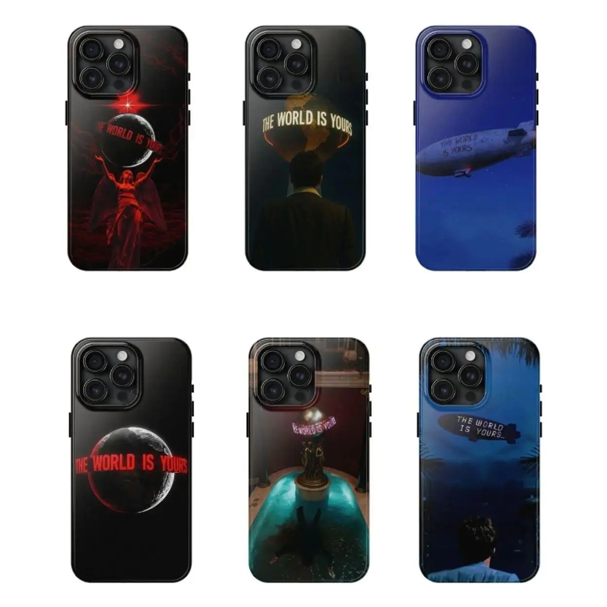 Scarface "The World Is Yours" Durable Glossy Wireless Phone Case - Tempered Glass Movie Quote Shell, Classic Movies Aesthetic Accessory with Resistance & Cleaning Features, Multi-Model for iPhone 11-17 Pro Max/Plus, iPhone 15, Samsung Galaxy S21-S26