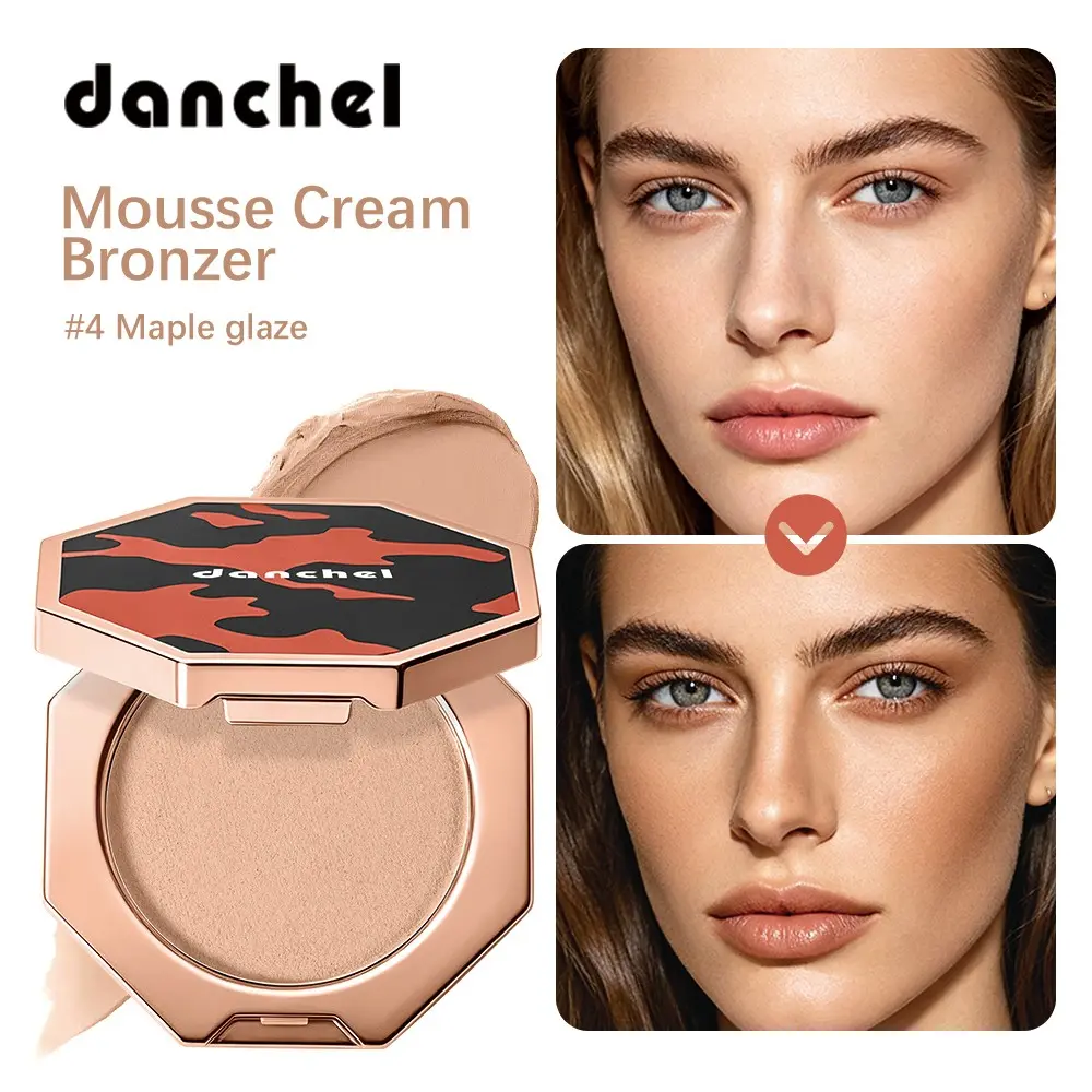 Danchel Bouncy Mousse Bronzer, Velvety Lightweight Formula, Blurs Pores, Neutral Shades for All Skin Tones, Waterproof & Long-Wear, Ideal for Beginners, Cosmetic Makeup