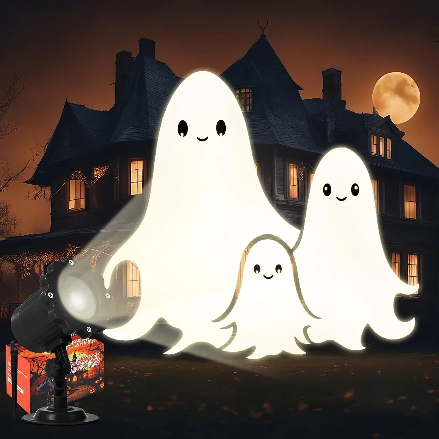 Cute  Projector Light Outdoor Halloween Decoration, Dynamic | Cartoon  Projector, Halloween Outside Decor, Yard Garden LED Landscape Lamp,