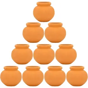 10 Pieces Miniature Tiny Clay Pots Mini Flower Pottery Planter for DIY Garden Plants Office Home Decoration