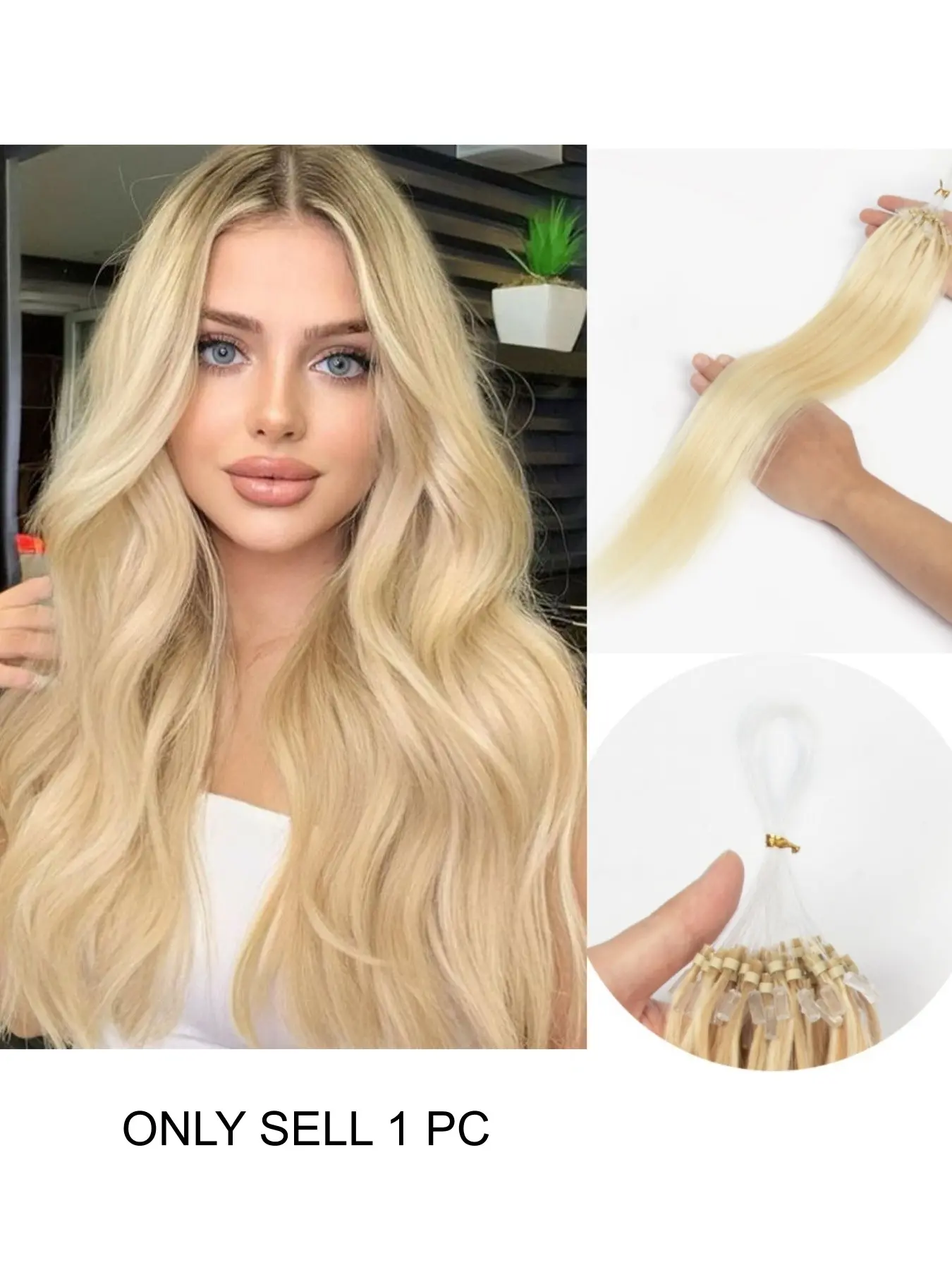 Micro Loop Hair Extensions Unisex All Hair Types 12-20 Inches Natural Human Hair Straight Invisible Beads，For All Women, Beginner Friendly, Suitable For Women, Girls And Brides, Daily Wear, Holiday Essential, Learning Supplies, Bridal Holiday Gift