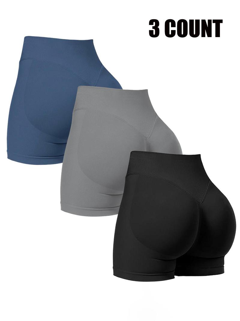 Seamless Shorts for Women, Invisible Scrunch Butt Lifting Gym Booty Biker Shorts, Breathable Comfortable High Stretch Skinny Shorts, Gym Shorts, Ladies Sportswear for Indoor Outdoor Wear, Athletic Shorts